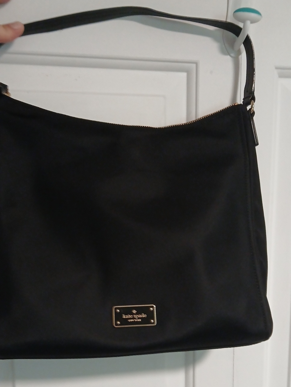kate spade Black Shoulder Bag with Gold Plate